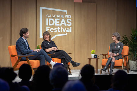 Three panelists at the Cascade PBS Ideas Festival