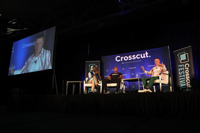 Macklemore and Seahawks’ Doug Baldwin talk to Deray McKesson at the Crosscut Ideas Festival