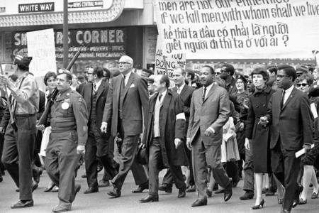 Martin Luther King Jr. at a Vietnam War protest