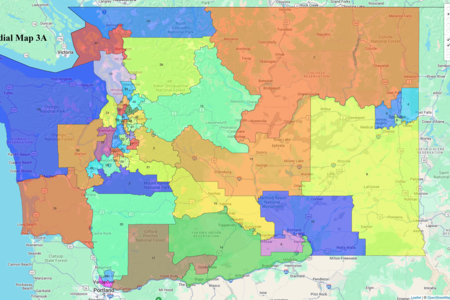 A remedial map showing proposed boundaries for WA Legislative Districts 